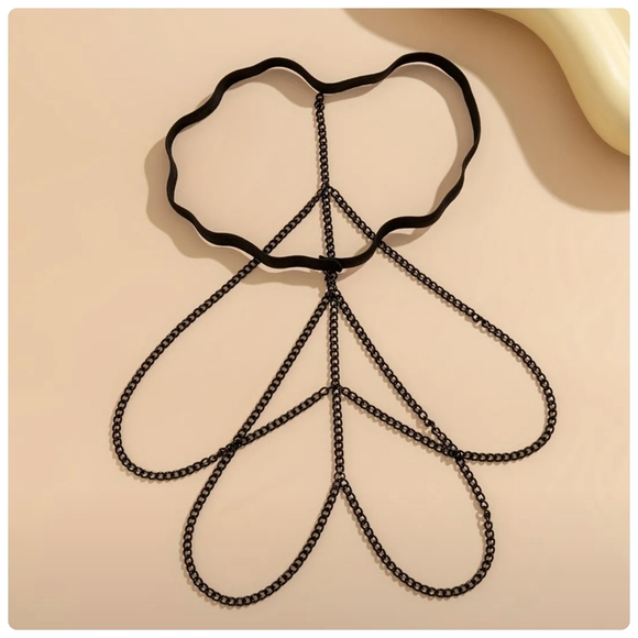 5/25 Multi-layer Tassel Elastic Leg Chain Punk Style Body Chain Jewelry, new - Picture 6 of 7